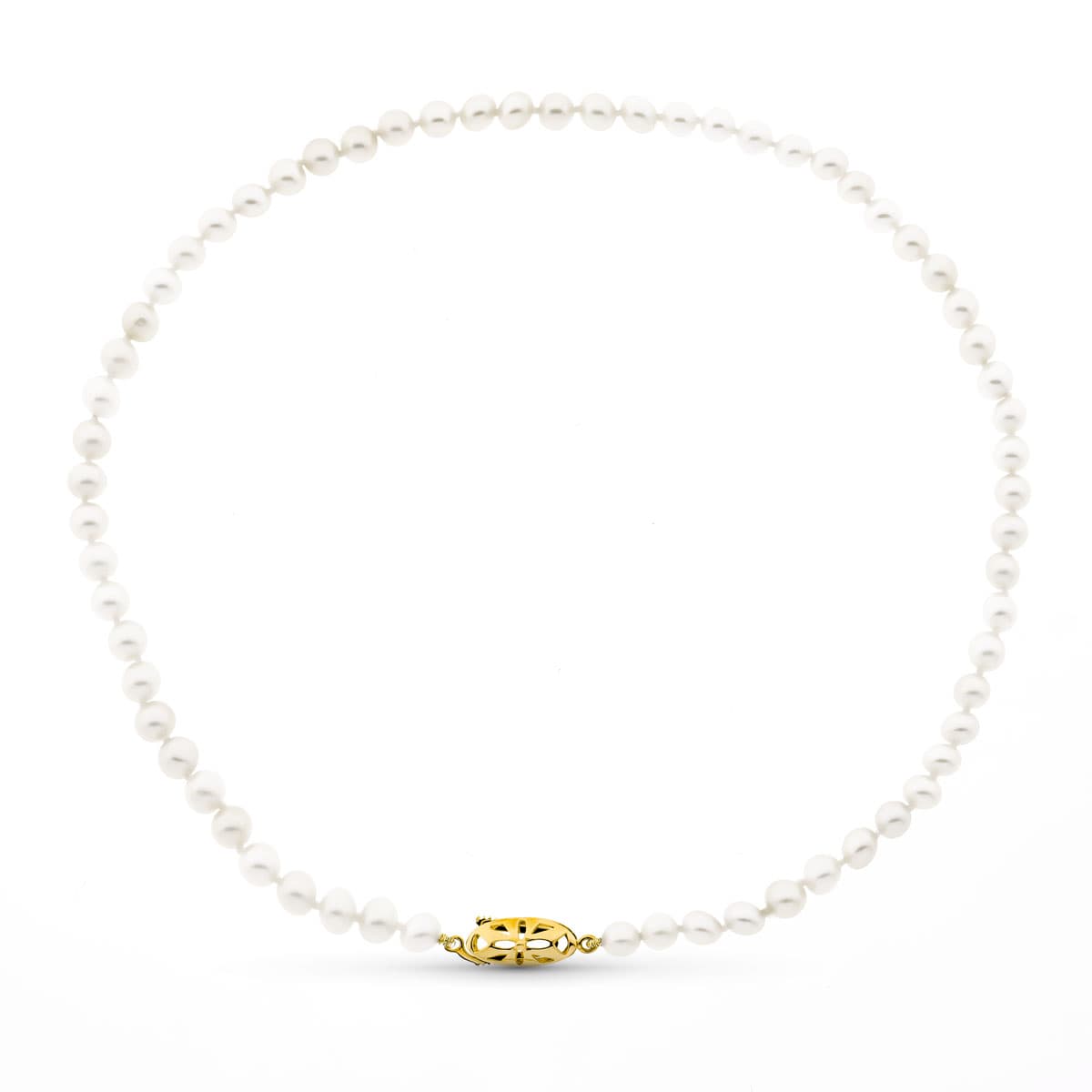 18K GARGANTILLA PERLA CULTIVADA BROCHE TIMON ORO AMARILLO 40CM