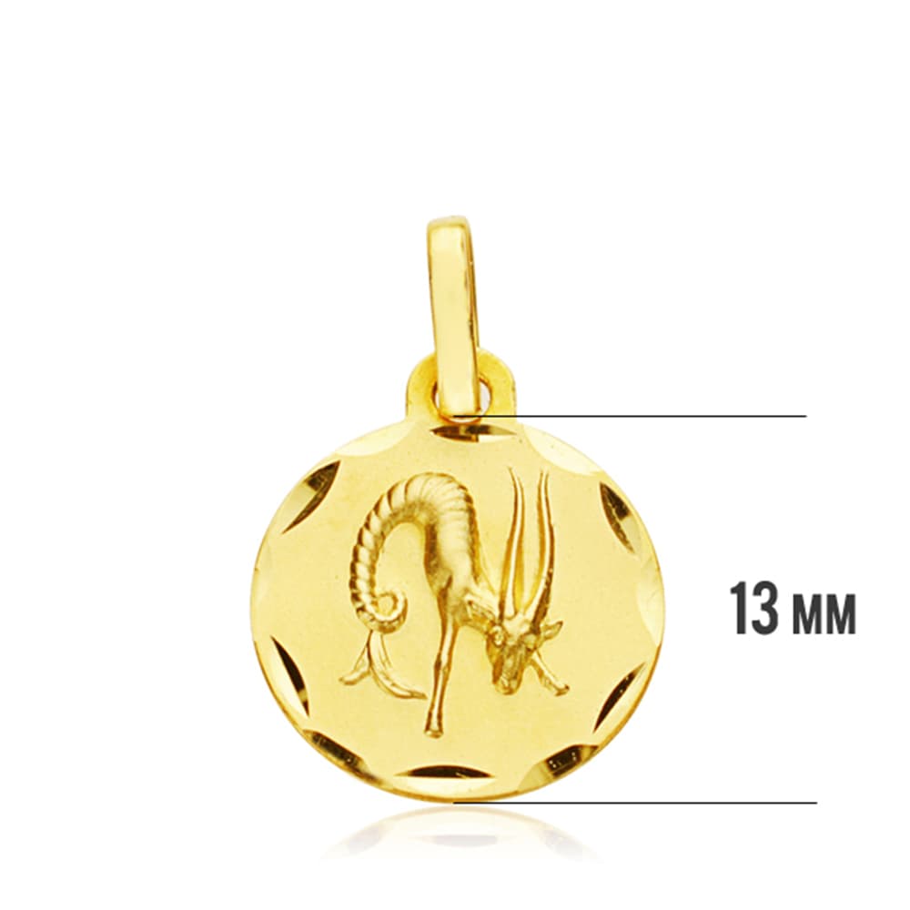 18K HOROSCOPO ORO AMARILLO CAPRICORNIO 13 MM
