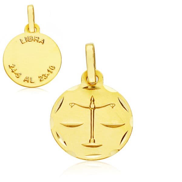 9K HOROSCOPO ORO AMARILLO 13 MM LIBRA