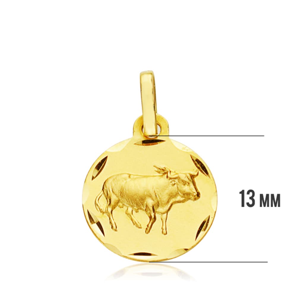 18K HOROSCOPO ORO AMARILLO TAURO 13 MM