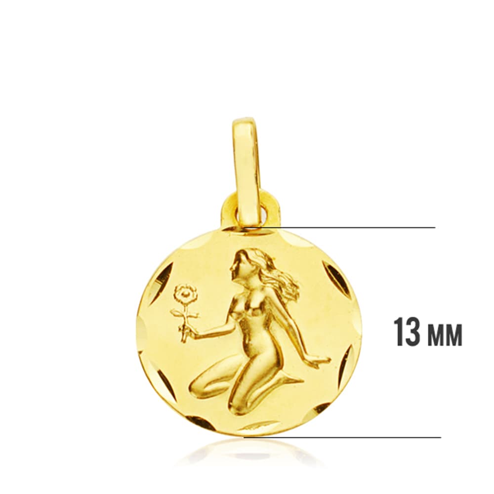 18K HOROSCOPO ORO AMARILLO VIRGO 13 MM
