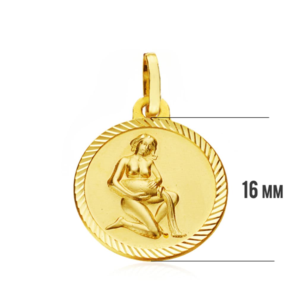 18K HOROSCOPO ORO AMARILLO ORO AMARILLO ACUARIO 16 MM