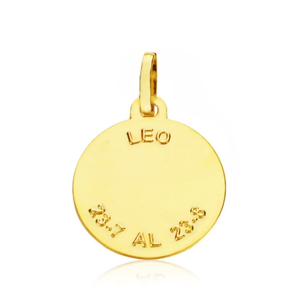 18K PLACA HOROSCOPO ORO AMARILLO LEO 16 MM