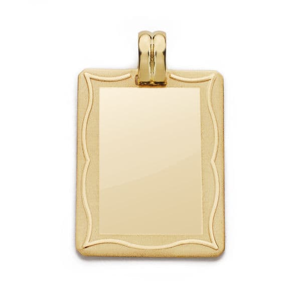 18K PLACA CHAPA ORO AMARILLO MARCO. 28X20 MM
