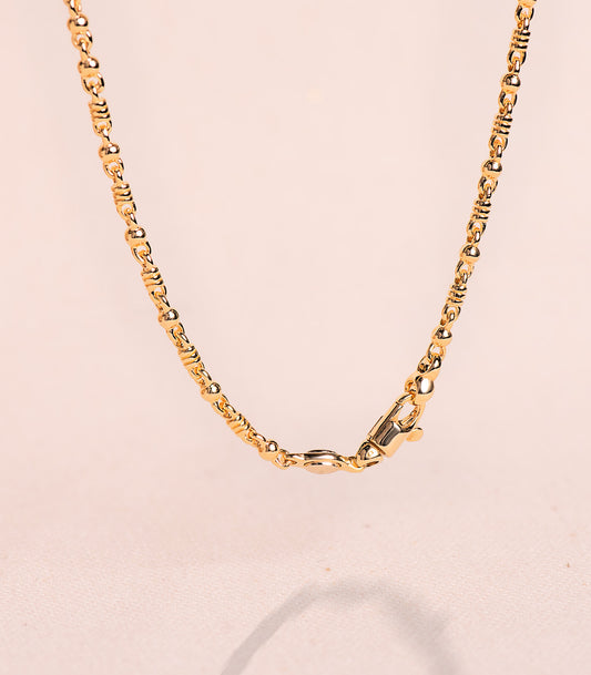 18K CADENA ORO AMARILLO MACIZA BOLA Y DETALLE BRILLO. ANCHO: 2,7 MM LARGO: 60CM