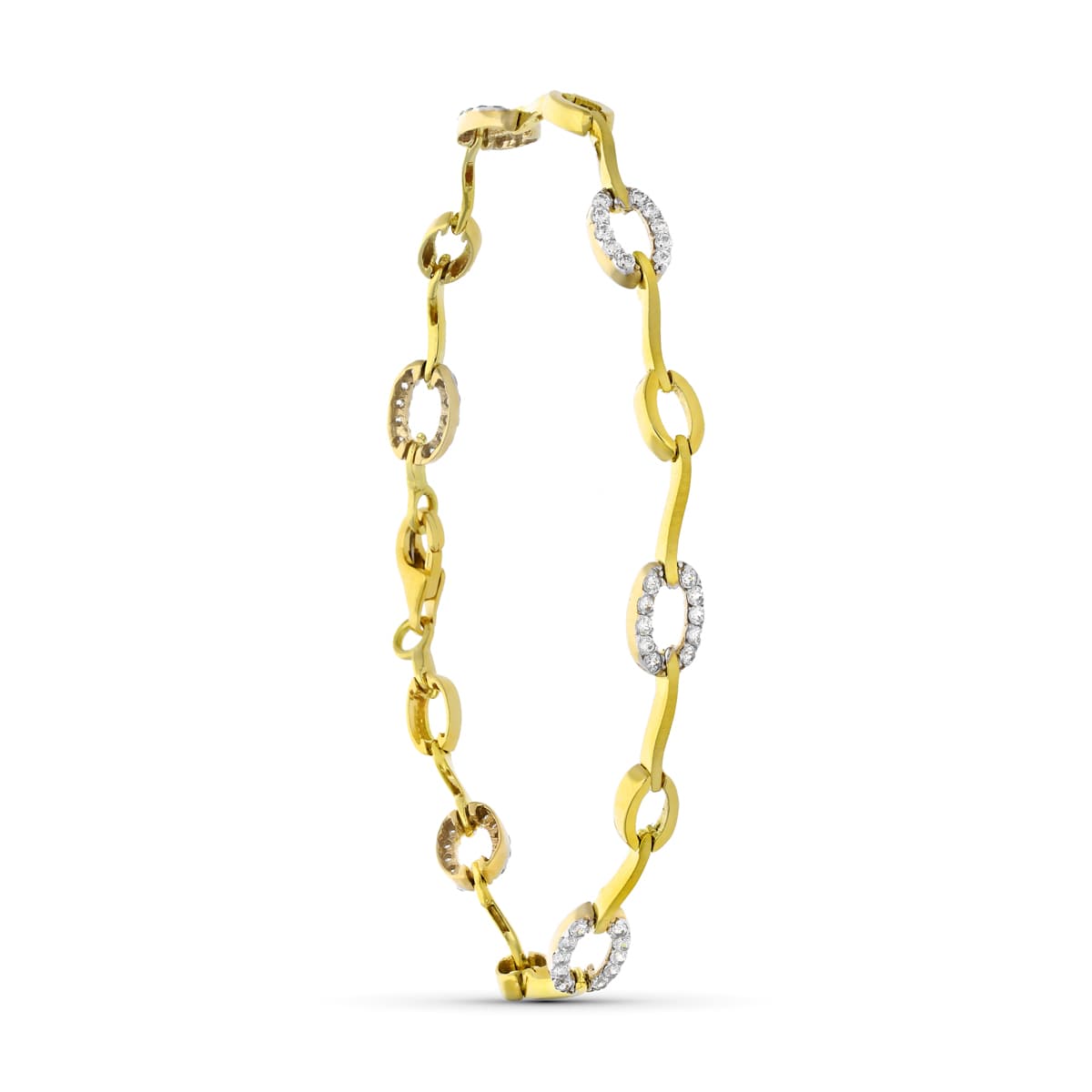 18K PULSERA ORO BICOLOR CIRCONITAS