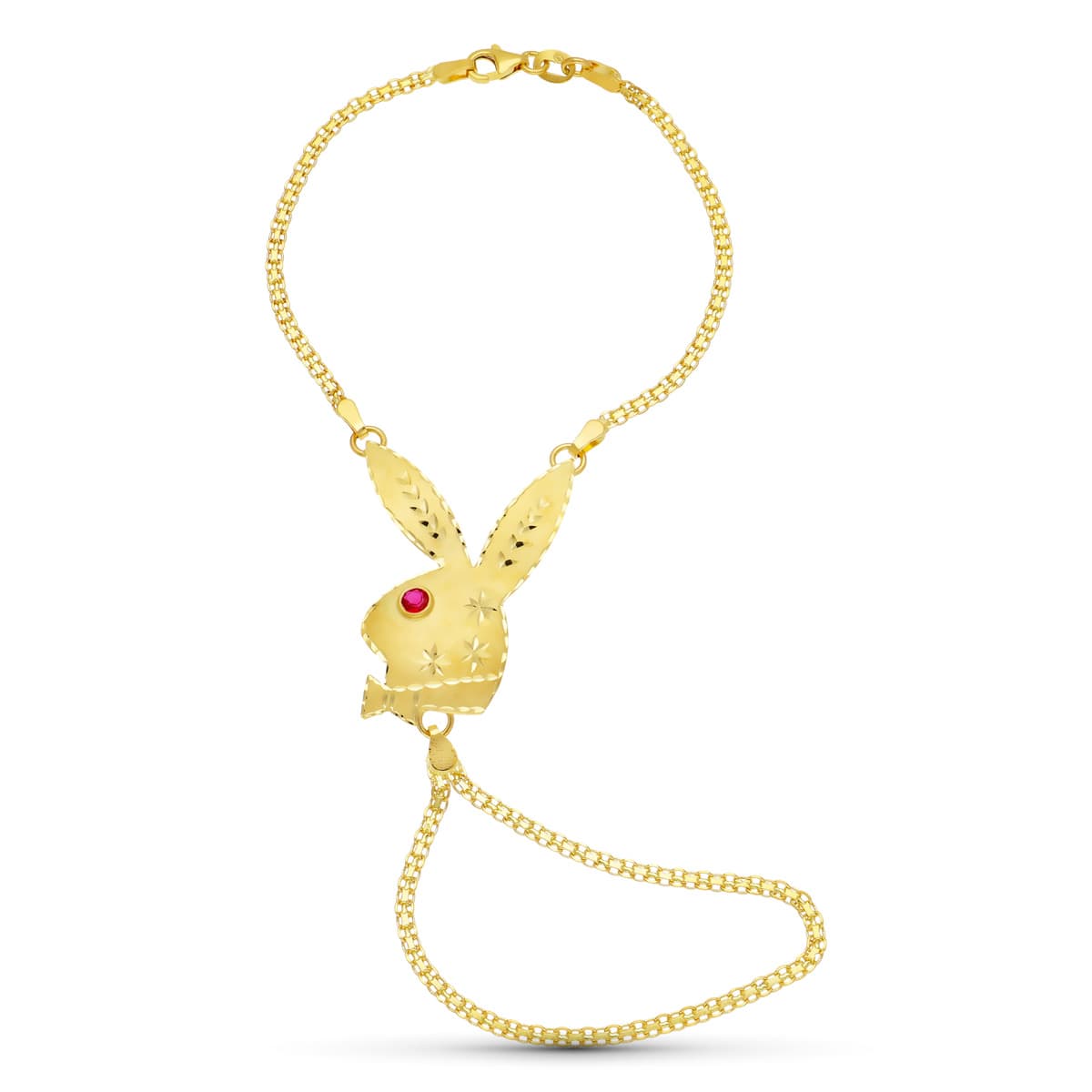 18K PULSERA ORO AMARILLO CONEJO MEDIANO.