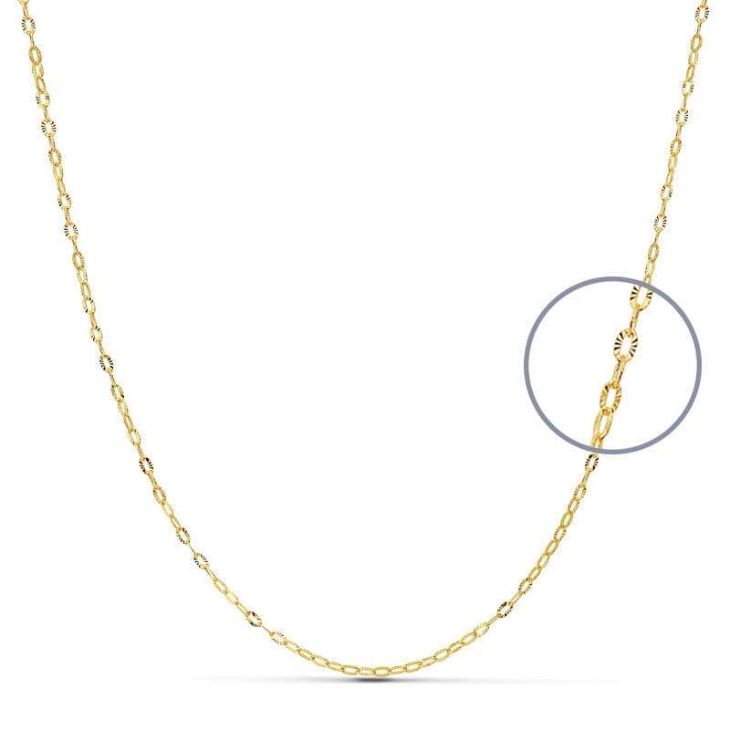 18K CADENA ORO AMARILLO MACIZA FORZADA 50CMX1 MM
