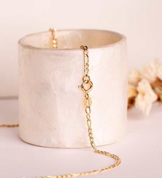 18K CADENA ORO AMARILLO ESLABON CARTIER HUECA. LARGO: 40 CM. ANCHO: 2 MM