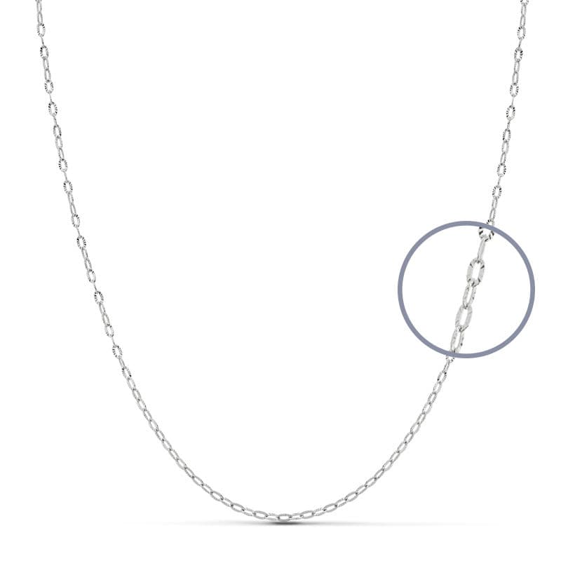 18K CADENA MACIZA ORO BLANCO 40CM 1.5 MM