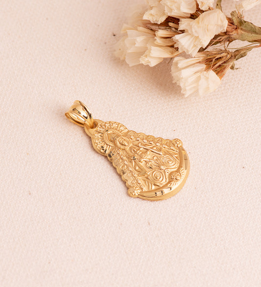 18K MEDALLA ORO AMARILLO VIRGEN DEL ROCIO SILUETA 30X20 MM