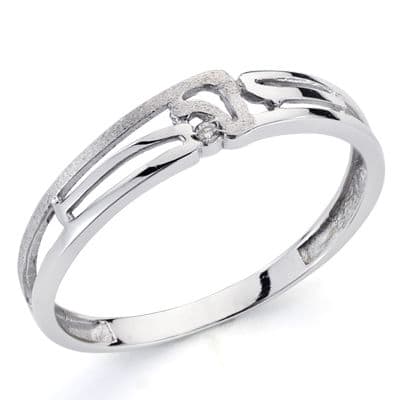18K SORTIJA ORO BLANCO DIAMANTE 0.010 QTS. ANCHO: 4 MM