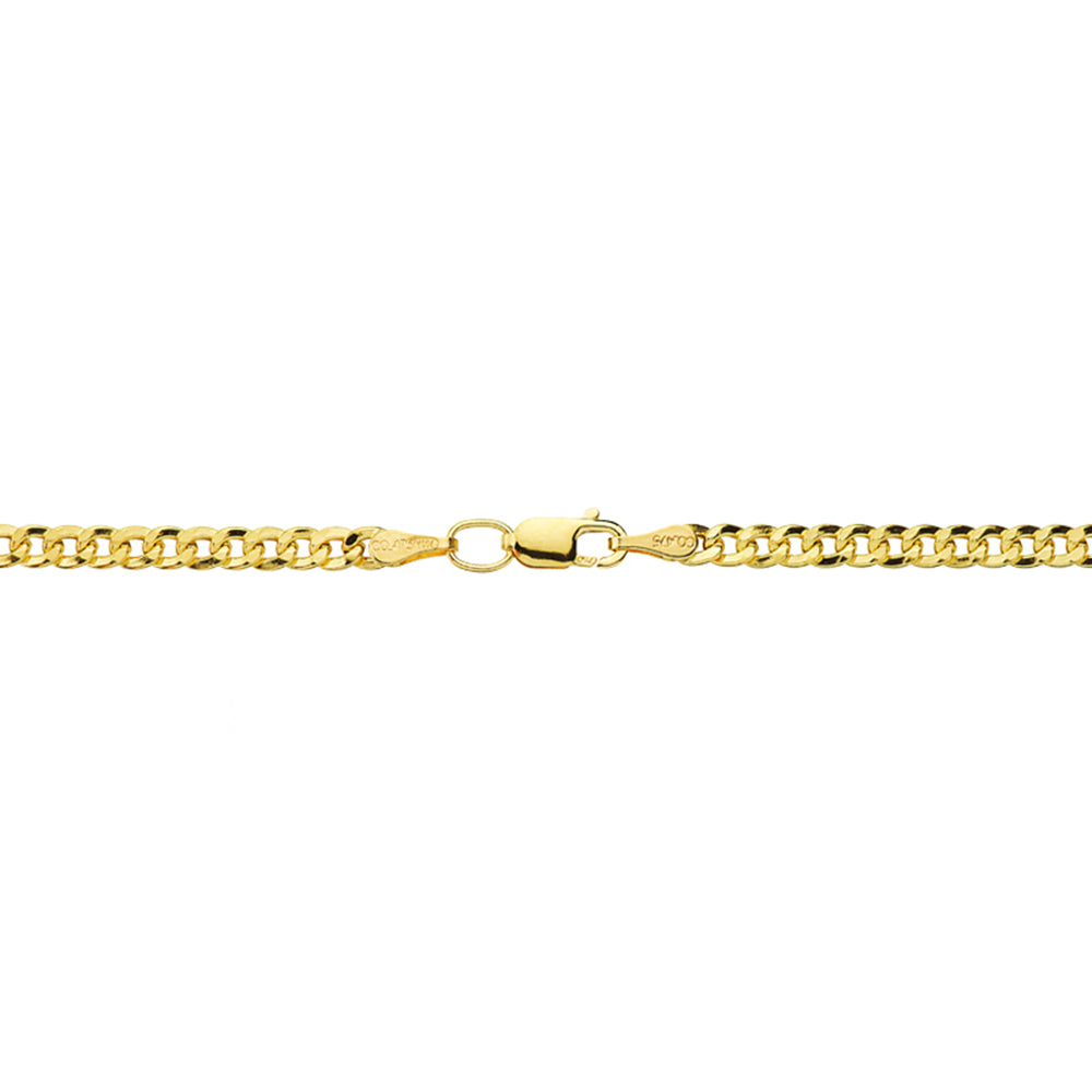 9K CADENA ORO AMARILLO BARBADA HUECA. ANCHO: 3 MM. LARGO: 50 CM