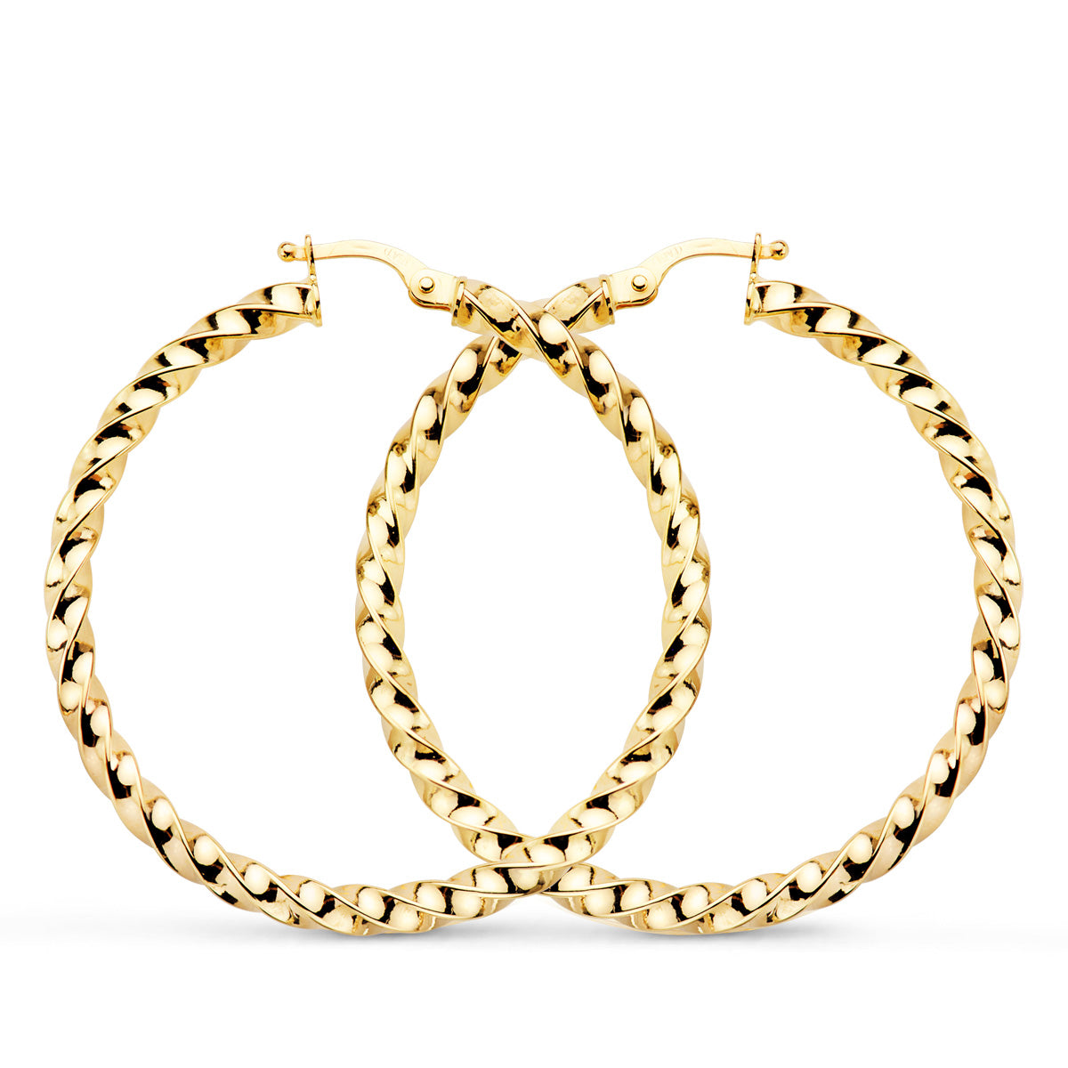 9K AROS ORO AMARILLO HUECOS RELIADOS BRILLO 36X3 MM