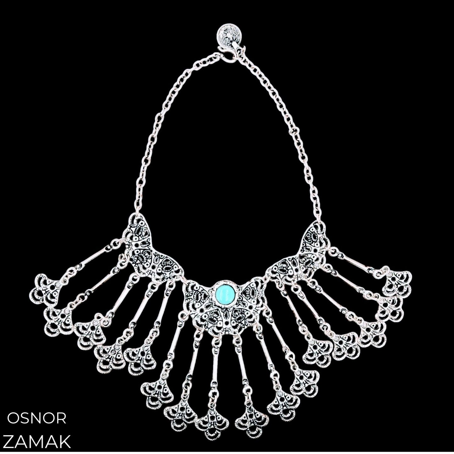COLLAR ZAMAK CON TURQUESA