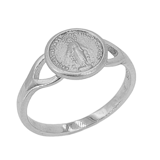 SILVER RING WITH SMOOTH RHODIUM FINISH