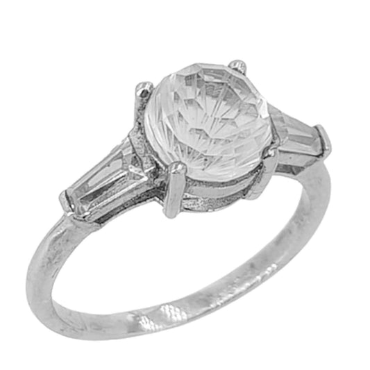 SOLITAIRE SILVER FINISHED IN RHODIUM AND ZIRCOITE