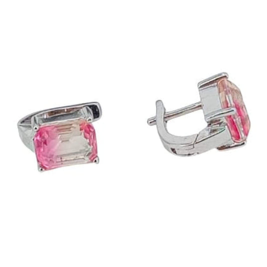 SILVER EARRINGS WITH RHODIUM FINISH AND ZIRCONIA