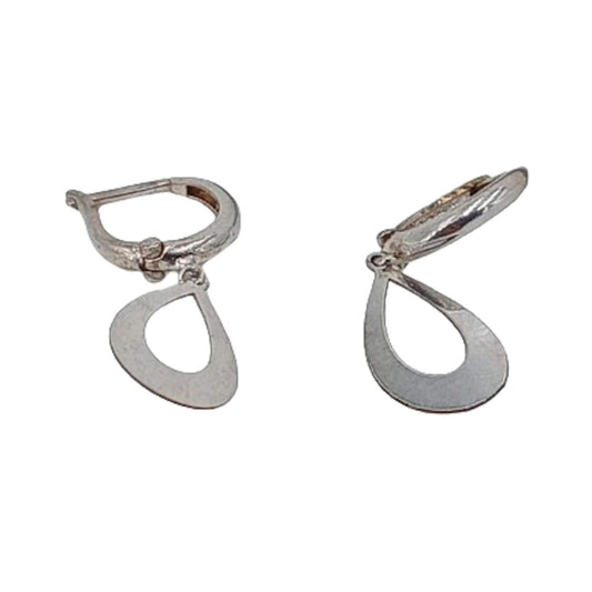 SILVER EARRINGS WITH SMOOTH RHODIUM FINISH