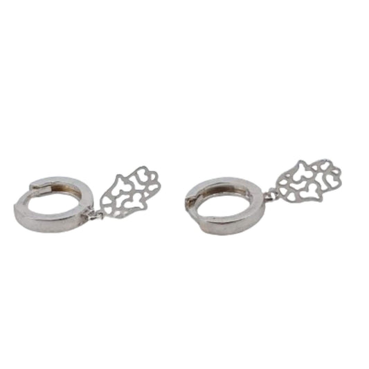 SILVER EARRINGS WITH SMOOTH RHODIUM FINISH AND SHINE