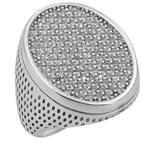 SILVER SEAL FINISHED IN RHODIUM AND ZIRCONIAS
