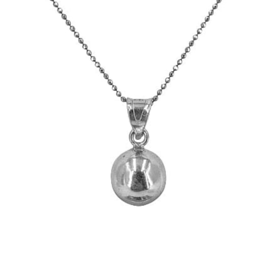 COLGANTE BOLA PLATA ACABADO EN RODIO LISO BRILLO