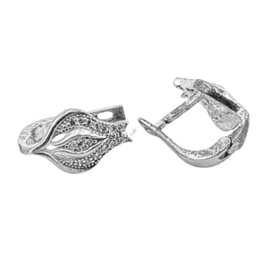 SILVER EARRINGS WITH RHODIUM FINISH AND NATURAL STONES