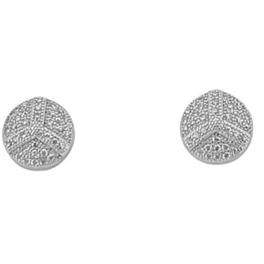 SILVER EARRINGS WITH RHODIUM FINISH, PRESSURE CLOSURE AND ZIRCONIAS