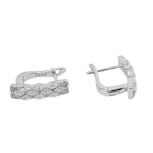 SILVER EARRINGS WITH RHODIUM FINISH AND ZIRCONIAS