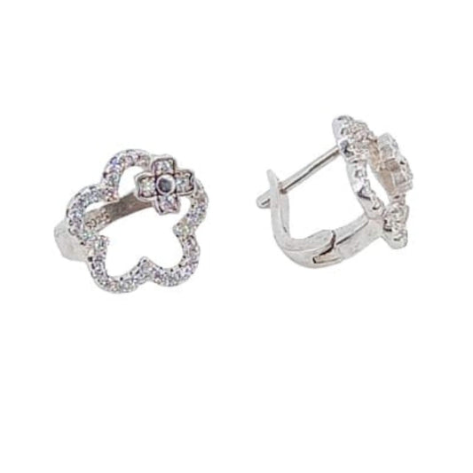 SILVER EARRINGS WITH RHODIUM FINISH AND ZIRCONIAS