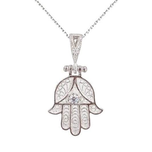 HAND PENDANT SILVER FINISH WITH ZIRCONIA