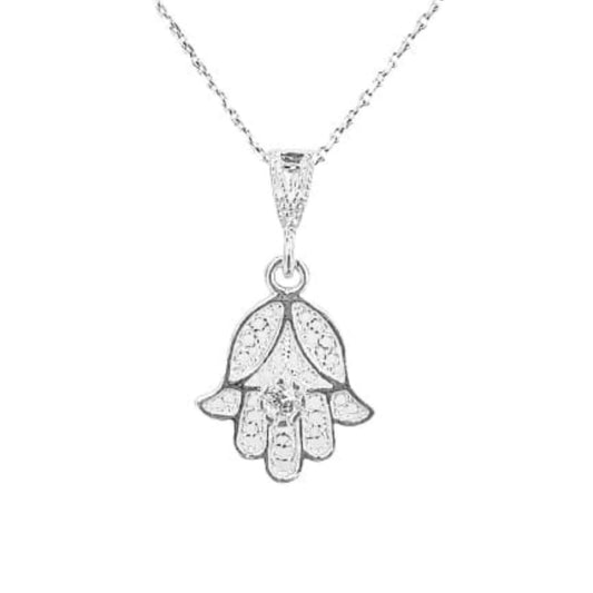HAND PENDANT SILVER FINISH WITH ZIRCONIA