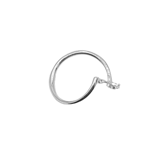 SILVER EARRINGS WITH A SMOOTH, SHINY SILVER FINISH