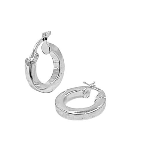 SILVER EARRINGS WITH A SMOOTH, SHINY SILVER FINISH