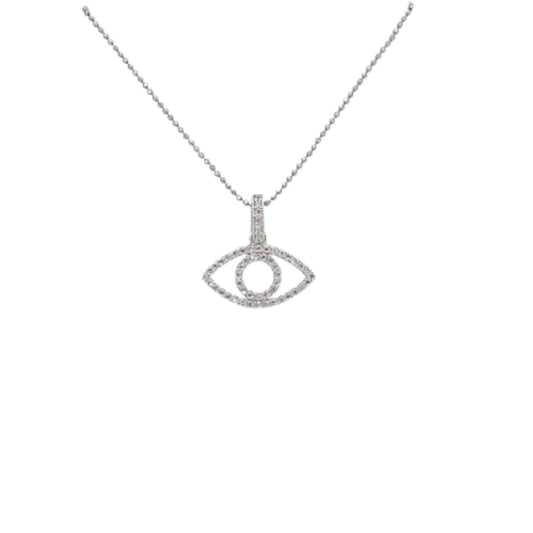 SILVER PENDANT WITH RHODIUM FINISH AND ZIRCONIAS
