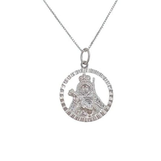 VIRGIN OF CANDELARIA SILHOUETTE MEDAL, SILVER-PLATED