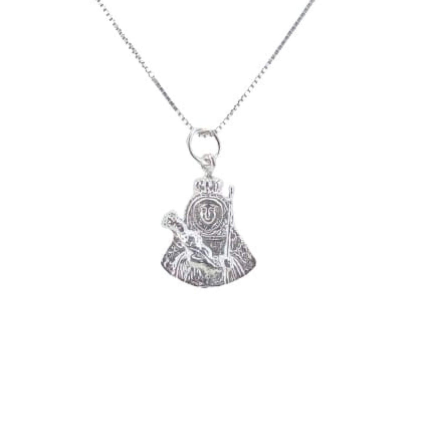 MEDALLA VIRGEN SILUETA DE CANDELARIA PLATA ACABADO EN PLATEADO