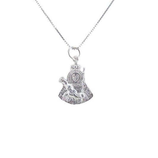 VIRGIN OF CANDELARIA SILHOUETTE MEDAL SILVER PLATED