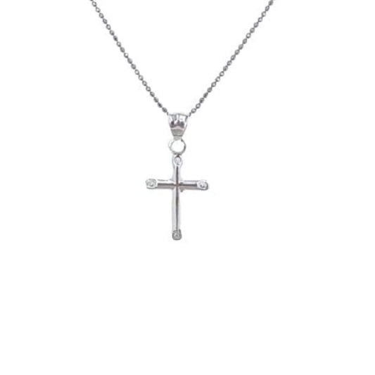 SILVER CROSS WITH SMOOTH RHODIUM FINISH