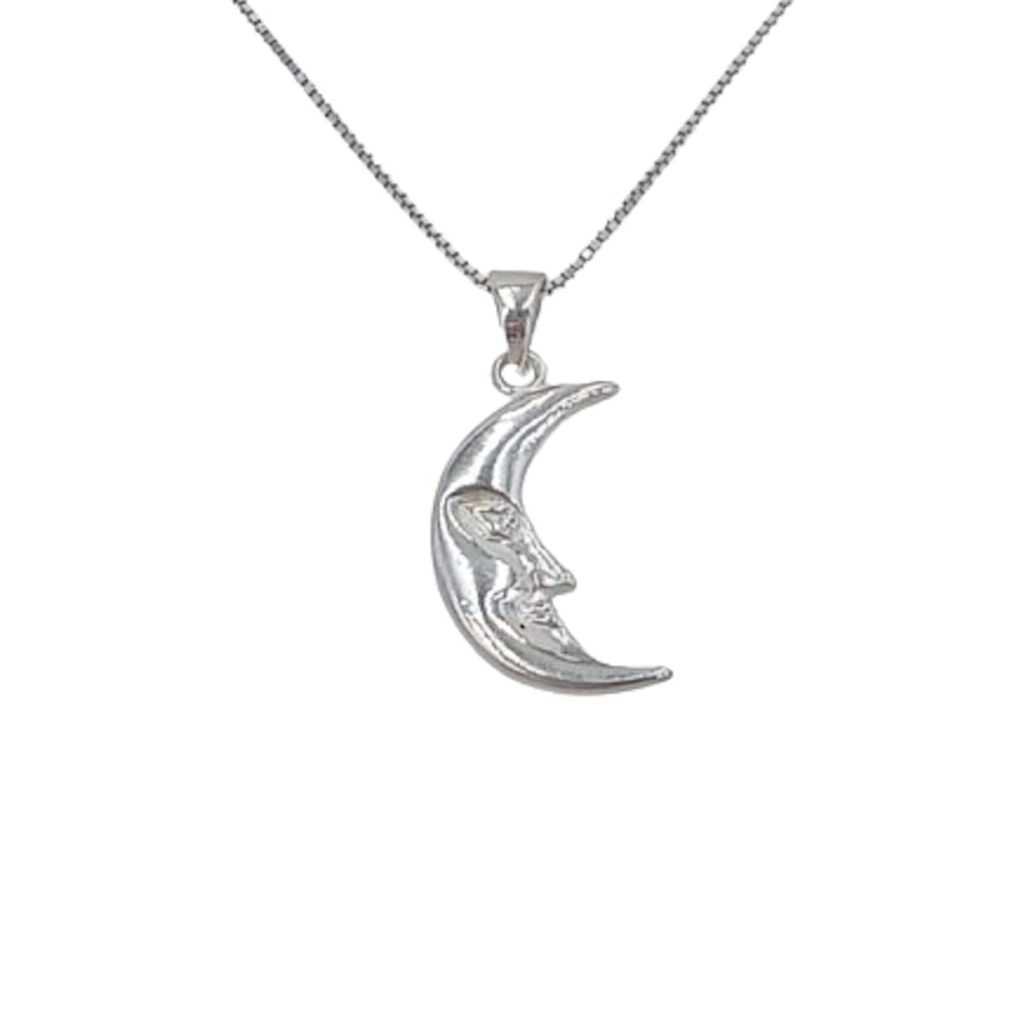 COLGANTE LUNA PLATA ACABADO EN PLATEADO