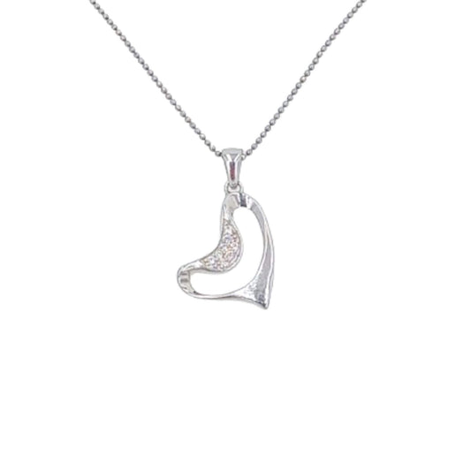 HEART PENDANT SILVER WITH RHODIUM FINISH AND ZIRCONIAS