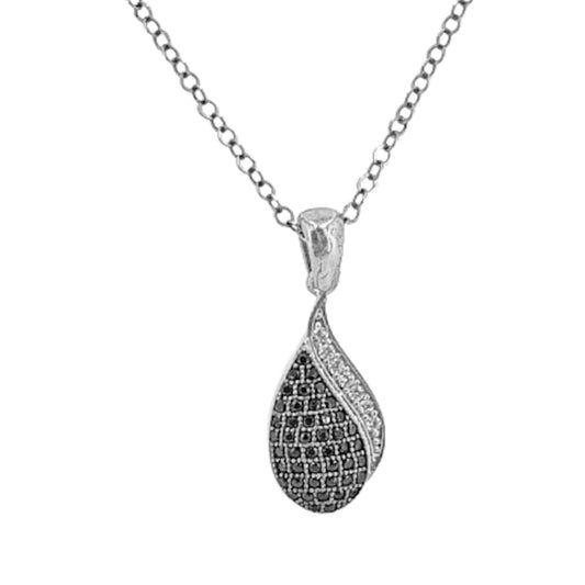 SILVER PENDANT WITH RHODIUM FINISH AND ZIRCONIAS