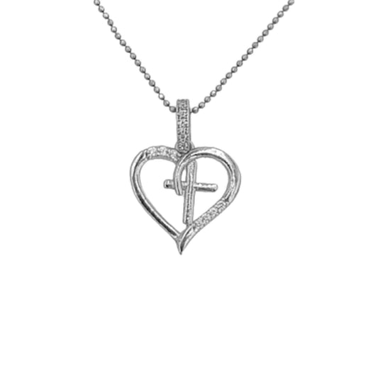 HEART PENDANT SILVER WITH RHODIUM FINISH AND ZIRCONIAS