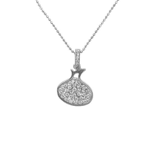 SILVER PENDANT WITH RHODIUM FINISH AND ZIRCONIAS
