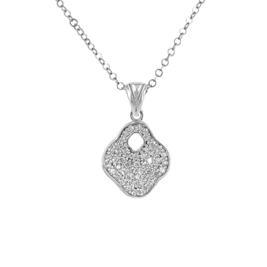 SILVER PENDANT WITH RHODIUM FINISH AND ZIRCONIAS