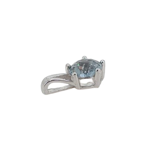 SILVER PENDANT WITH RHODIUM FINISH AND COLORED ZIRCONIA