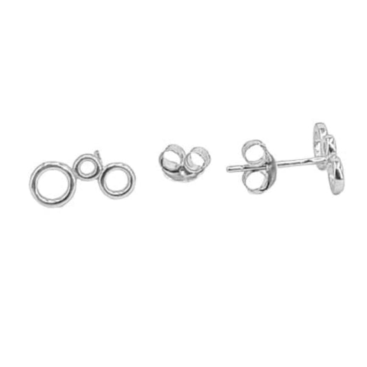 SILVER EARRINGS WITH RHODIUM FINISH, PUSH BACK CLOSURE, SMOOTH AND SHINE