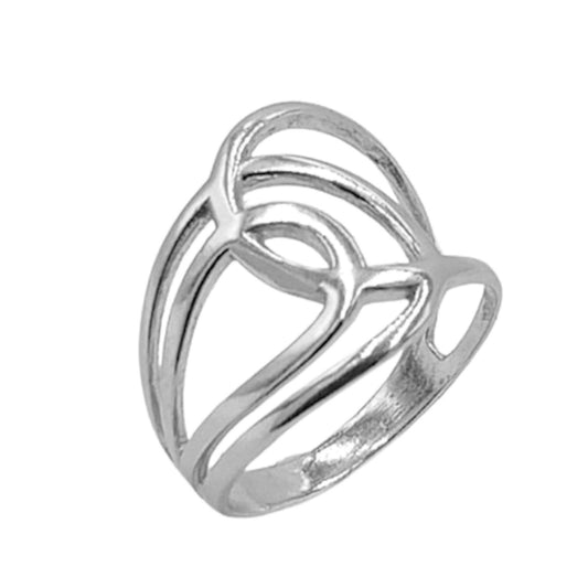 SILVER RING WITH SMOOTH RHODIUM FINISH