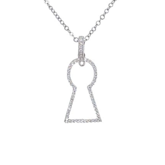 SILVER PENDANT WITH RHODIUM FINISH AND ZIRCONIAS