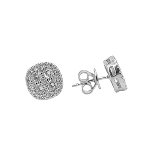 SILVER EARRINGS WITH RHODIUM FINISH AND ZIRCONIAS, PRESSURE CLOSURE